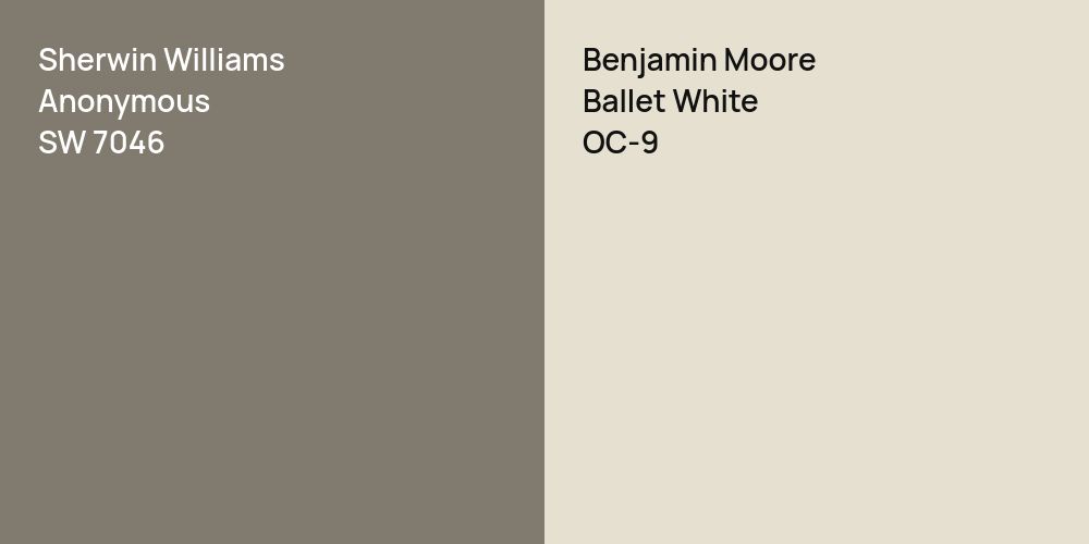 Sherwin Williams Anonymous vs. Benjamin Moore Ballet White