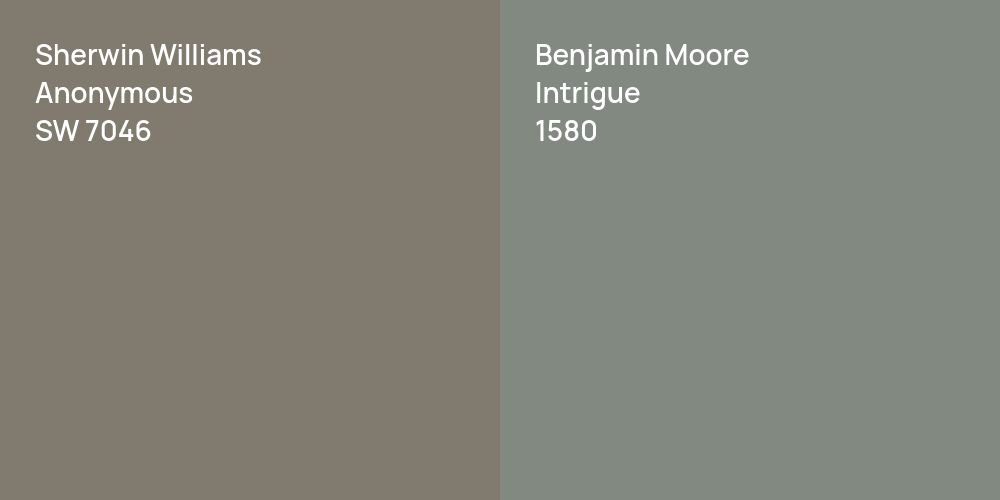 Sherwin Williams Anonymous vs. Benjamin Moore Intrigue