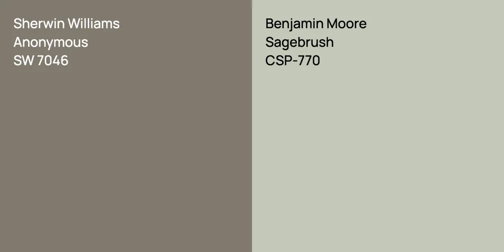 Sherwin Williams Anonymous vs. Benjamin Moore Sagebrush