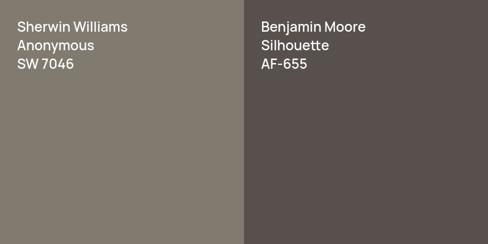 Sherwin Williams Anonymous vs. Benjamin Moore Silhouette