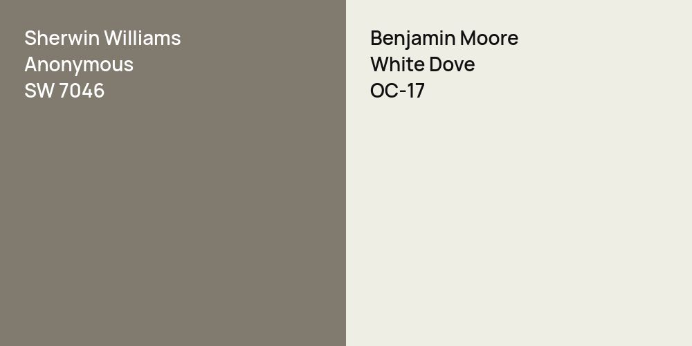 Sherwin Williams Anonymous vs. Benjamin Moore White Dove