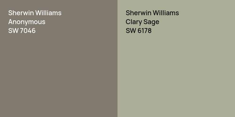 Sherwin Williams Anonymous vs. Sherwin Williams Clary Sage