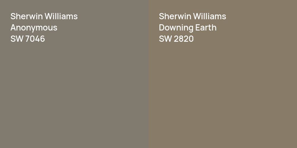 Sherwin Williams Anonymous vs. Sherwin Williams Downing Earth