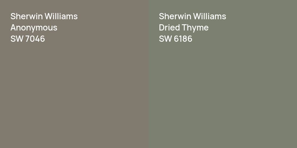 Sherwin Williams Anonymous vs. Sherwin Williams Dried Thyme