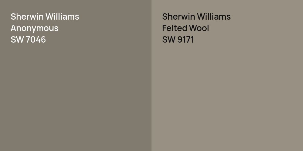 Sherwin Williams Anonymous vs. Sherwin Williams Felted Wool