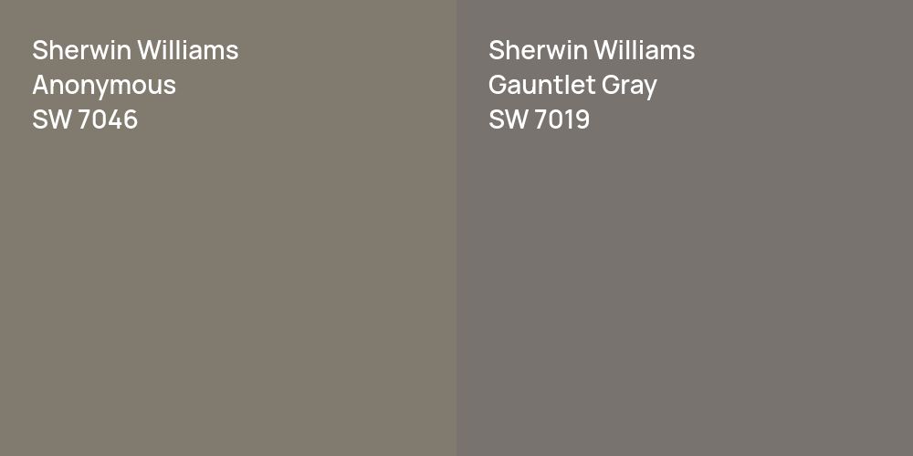 Sherwin Williams Anonymous vs. Sherwin Williams Gauntlet Gray