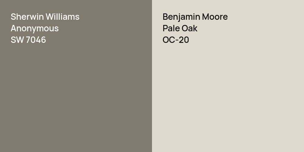 Sherwin Williams Anonymous vs. Benjamin Moore Pale Oak