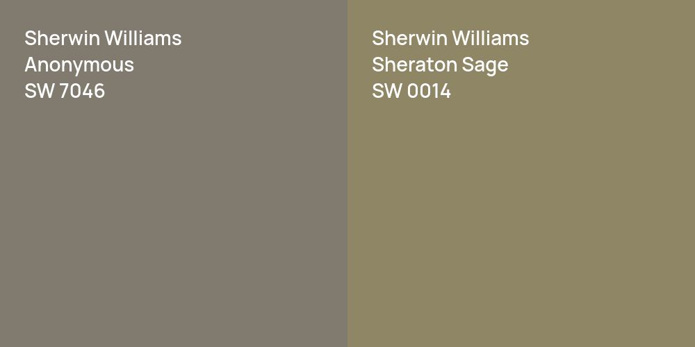 Sherwin Williams Anonymous vs. Sherwin Williams Sheraton Sage