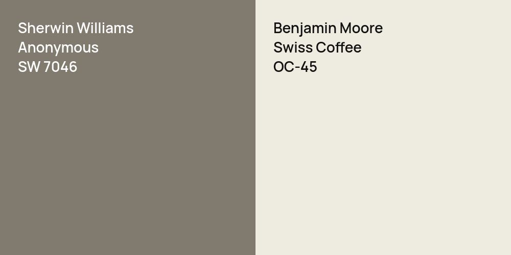 Sherwin Williams Anonymous vs. Benjamin Moore Swiss Coffee