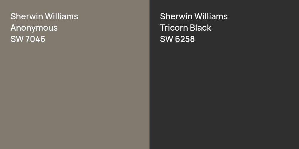 Sherwin Williams Anonymous vs. Sherwin Williams Tricorn Black