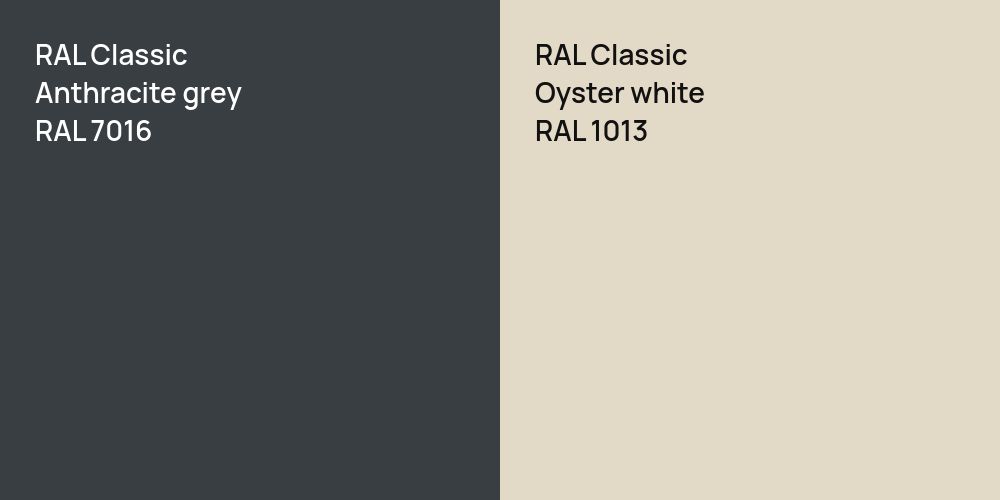 RAL Classic  Anthracite grey vs. RAL Classic  Oyster white