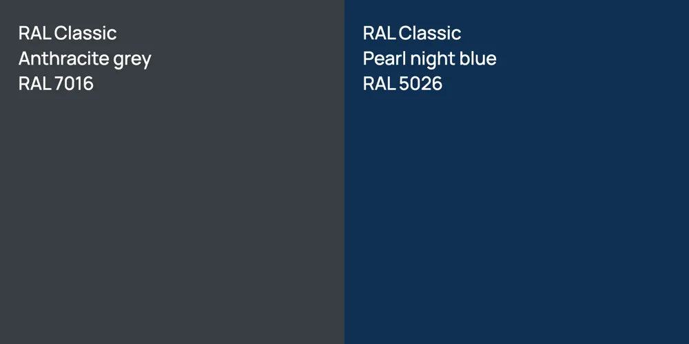 RAL Classic  Anthracite grey vs. RAL Classic  Pearl night blue