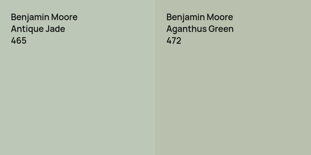 Benjamin Moore Antique Jade vs. Benjamin Moore Aganthus Green