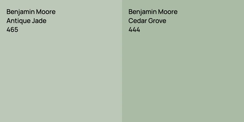 Benjamin Moore Antique Jade vs. Benjamin Moore Cedar Grove