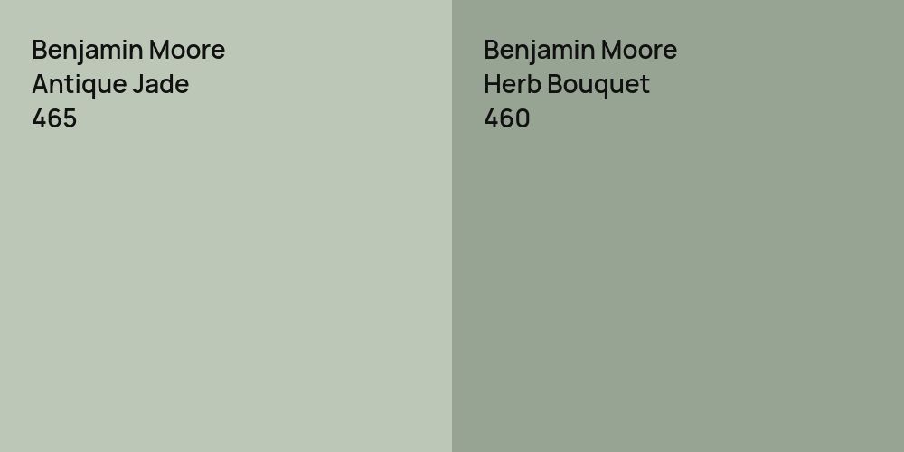 Benjamin Moore Antique Jade vs. Benjamin Moore Herb Bouquet