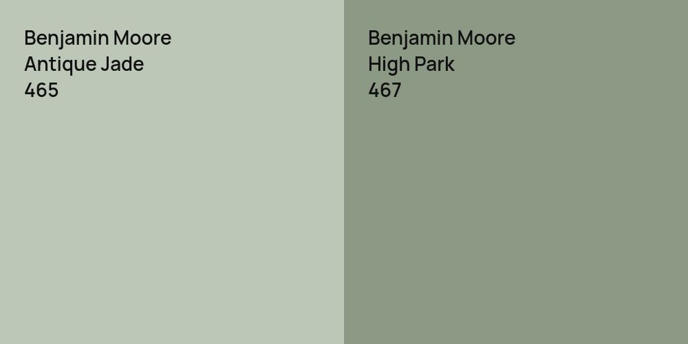 Benjamin Moore Antique Jade vs. Benjamin Moore High Park