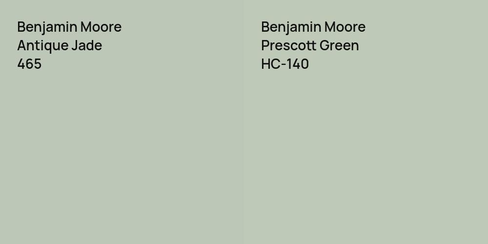 Benjamin Moore Antique Jade vs. Benjamin Moore Prescott Green