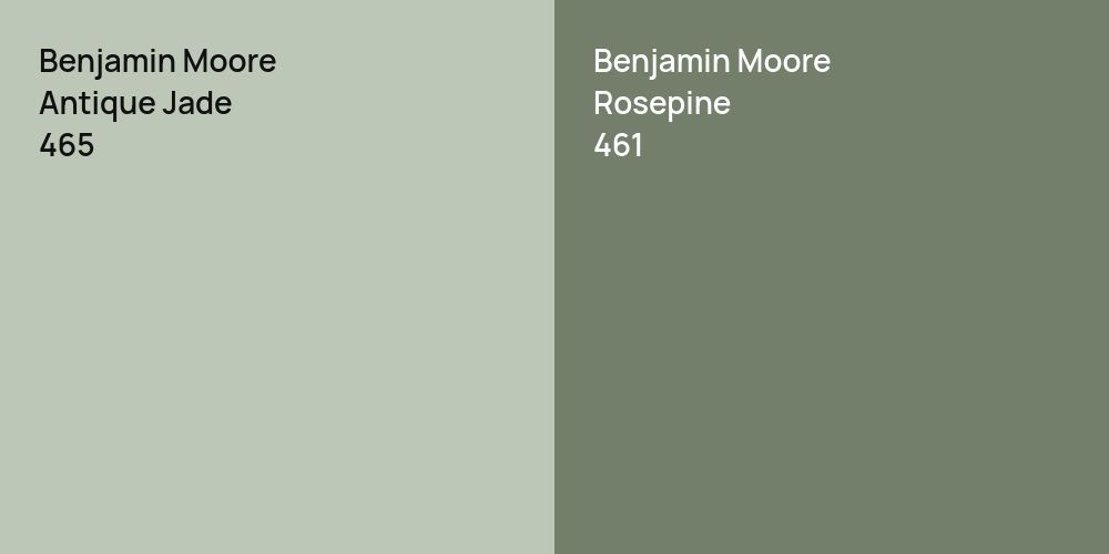 Benjamin Moore Antique Jade vs. Benjamin Moore Rosepine