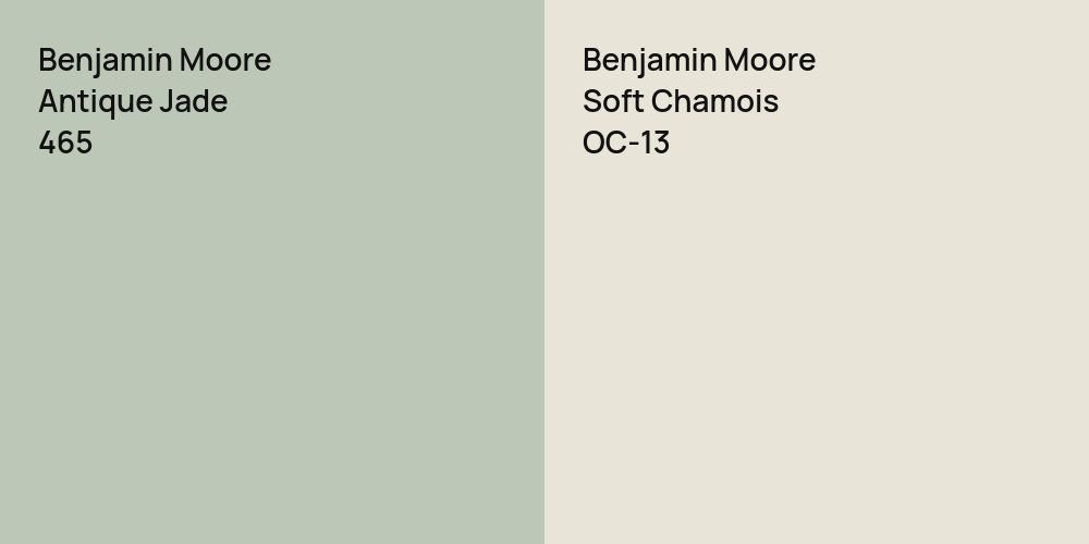 Benjamin Moore Antique Jade vs. Benjamin Moore Soft Chamois