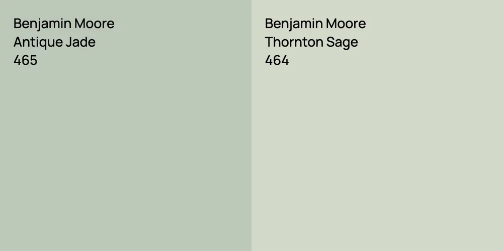 Benjamin Moore Antique Jade vs. Benjamin Moore Thornton Sage