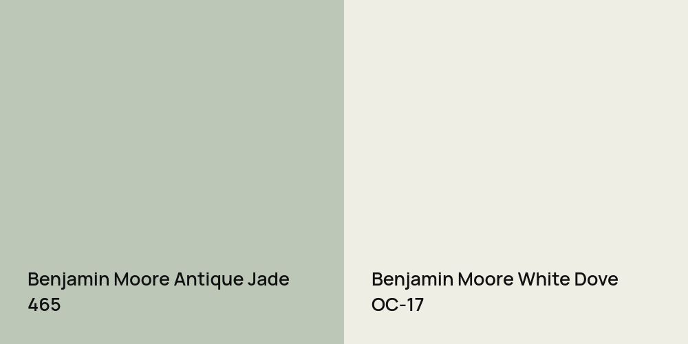 Benjamin Moore Antique Jade vs. Benjamin Moore White Dove