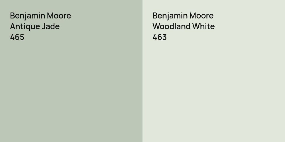 Benjamin Moore Antique Jade vs. Benjamin Moore Woodland White