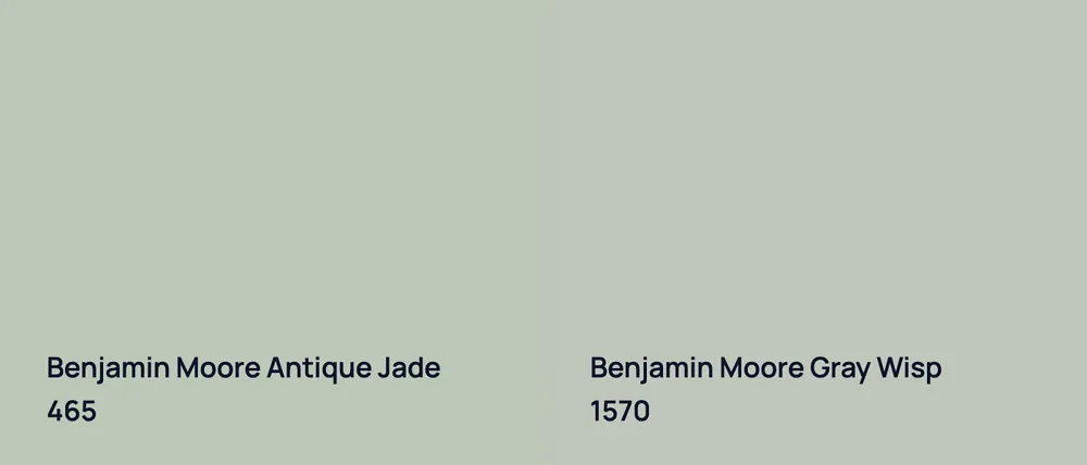 Benjamin Moore Antique Jade 465 vs Benjamin Moore Gray Wisp 1570