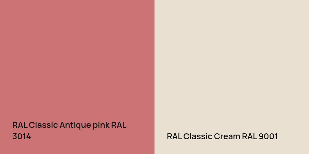 RAL Classic Antique pink vs. RAL Classic  Cream