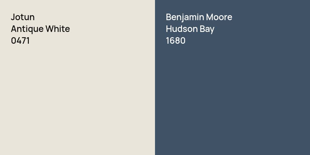 Jotun Antique White vs. Benjamin Moore Hudson Bay