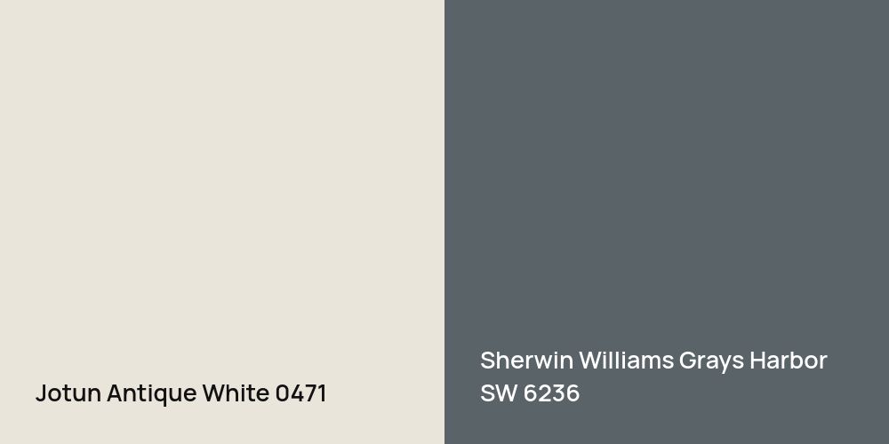 Jotun Antique White vs. Sherwin Williams Grays Harbor