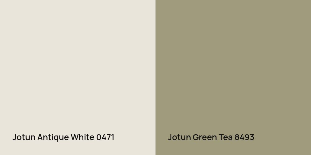 Jotun Antique White vs. Jotun Green Tea