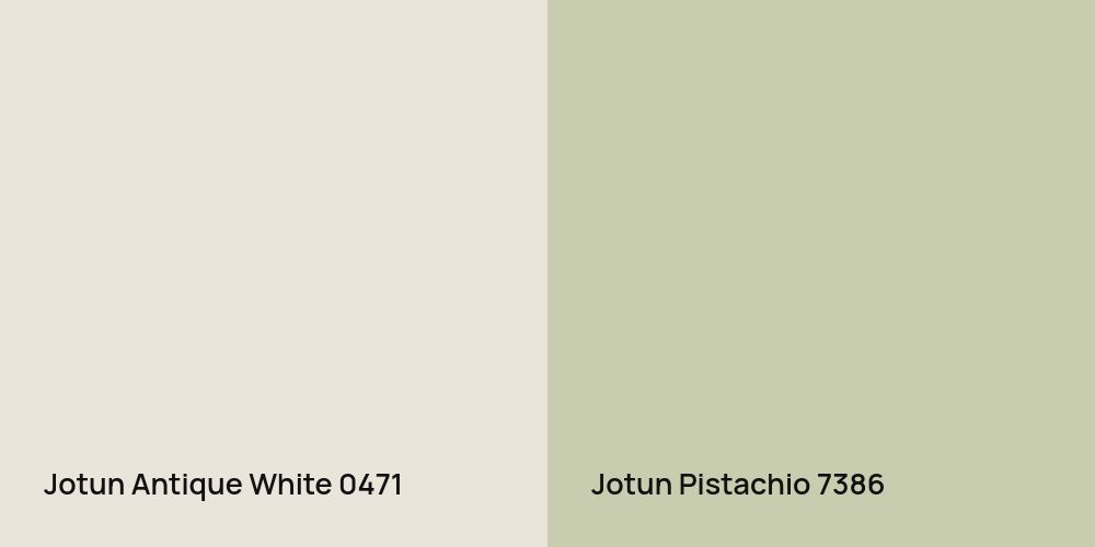 Jotun Antique White vs. Jotun Pistachio