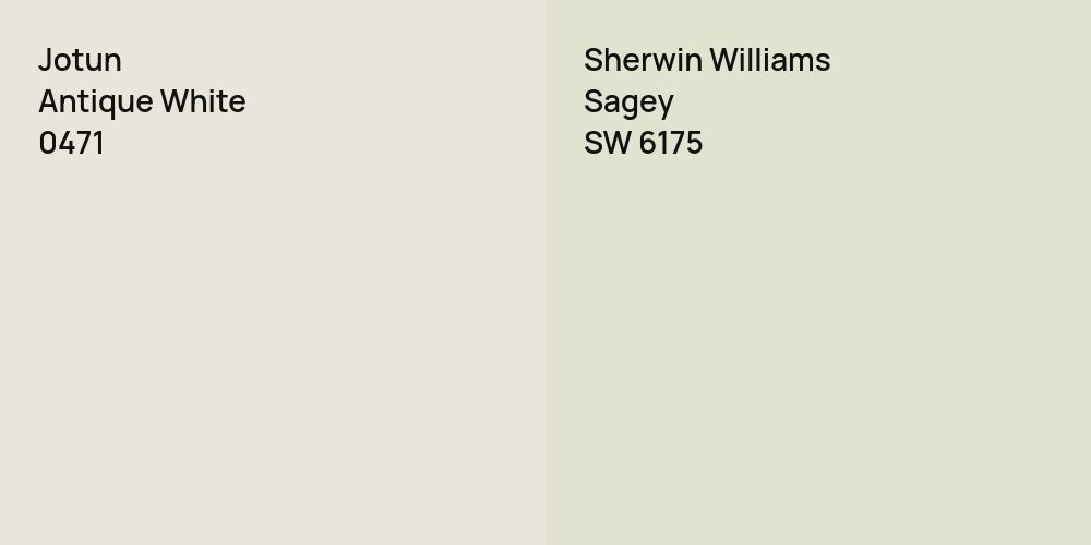 Jotun Antique White vs. Sherwin Williams Sagey