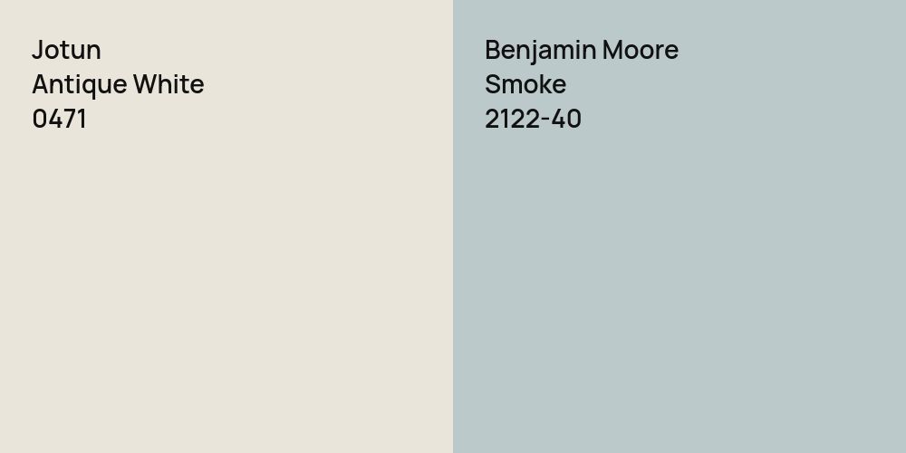 Jotun Antique White vs. Benjamin Moore Smoke