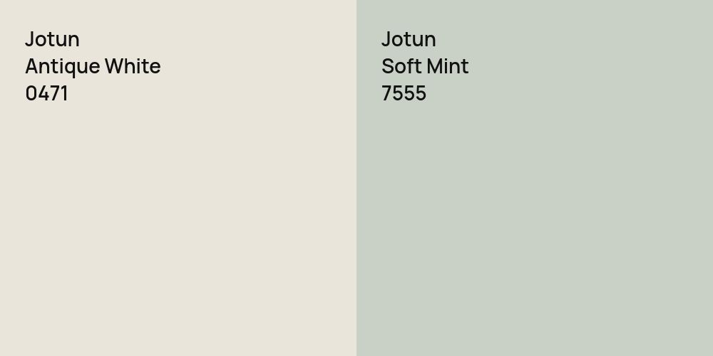 Jotun Antique White vs. Jotun Soft Mint