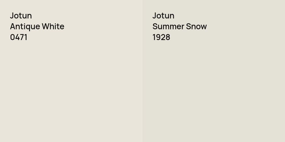 Jotun Antique White vs. Jotun Summer Snow