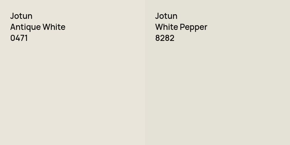 Jotun Antique White vs. Jotun White Pepper