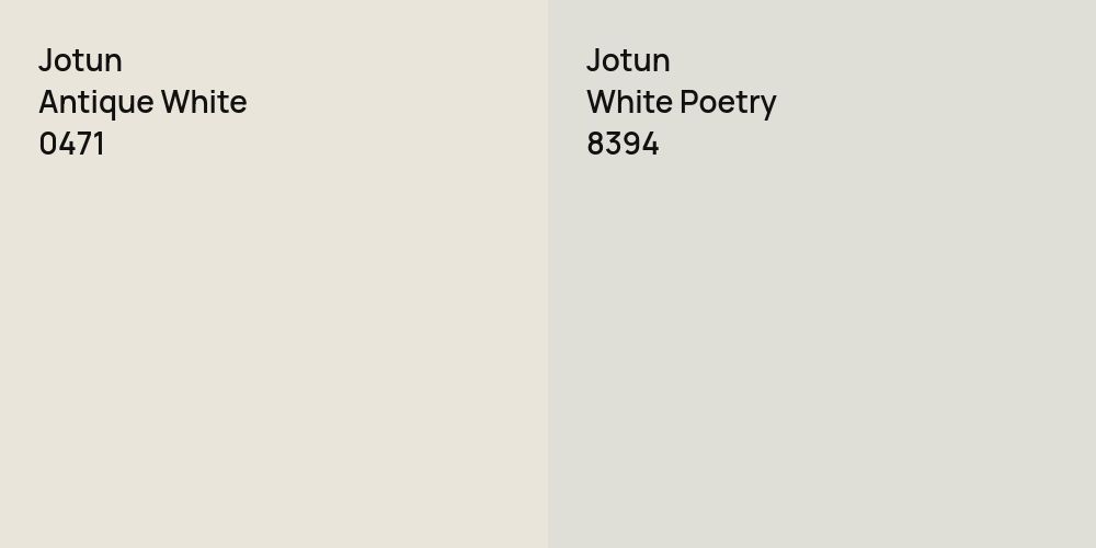 Jotun Antique White vs. Jotun White Poetry