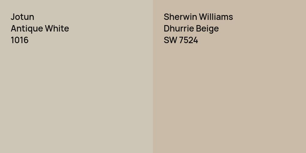 Jotun Antique White vs. Sherwin Williams Dhurrie Beige