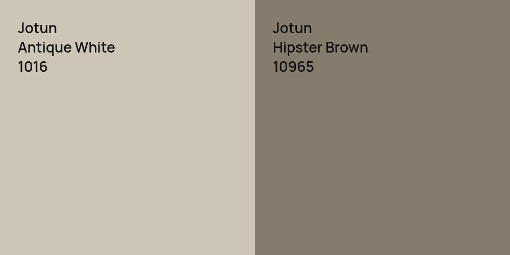 Jotun Antique White vs. Jotun Hipster Brown