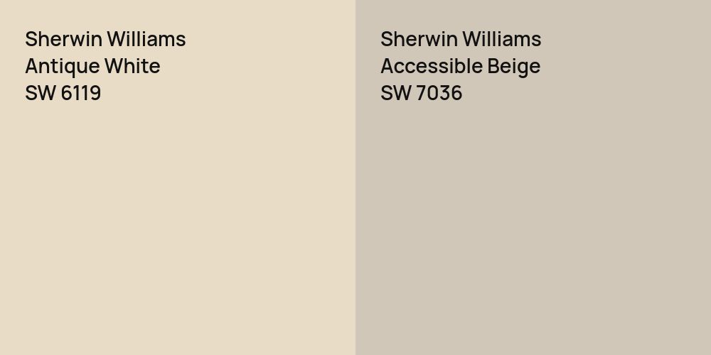 Sherwin Williams Antique White vs. Sherwin Williams Accessible Beige