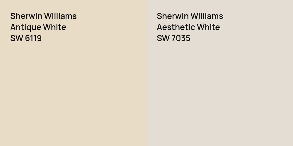 Sherwin Williams Antique White vs. Sherwin Williams Aesthetic White