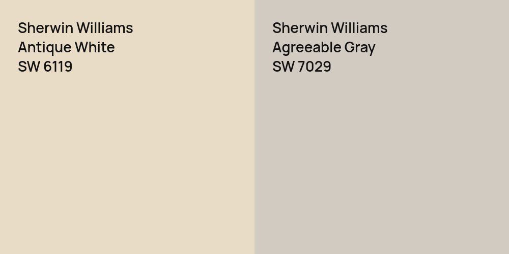 Sherwin Williams Antique White vs. Sherwin Williams Agreeable Gray