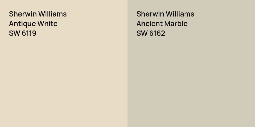 Sherwin Williams Antique White vs. Sherwin Williams Ancient Marble