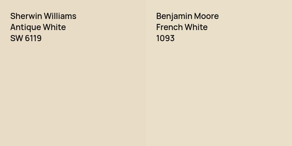 Sherwin Williams Antique White vs. Benjamin Moore French White