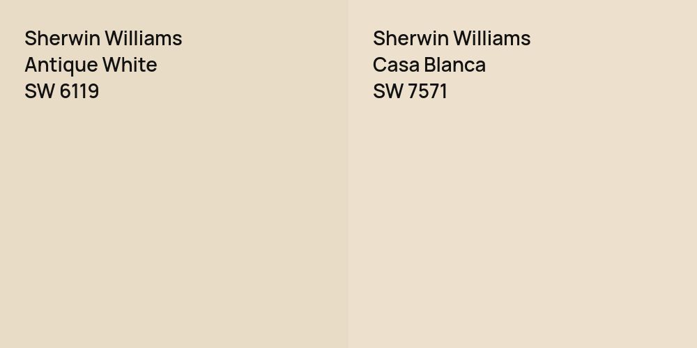 Sherwin Williams Antique White vs. Sherwin Williams Casa Blanca