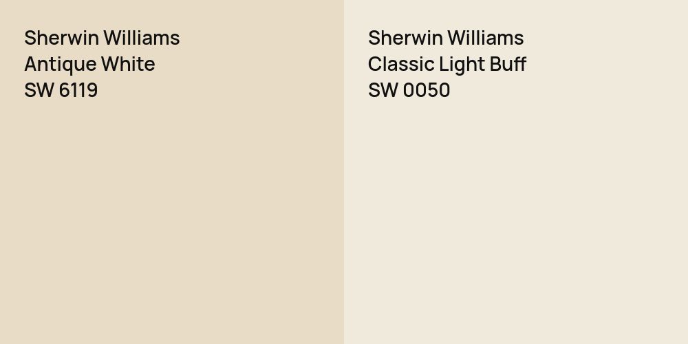 Sherwin Williams Antique White vs. Sherwin Williams Classic Light Buff