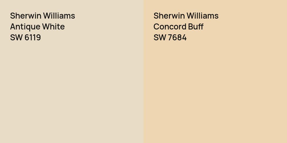 Sherwin Williams Antique White vs. Sherwin Williams Concord Buff