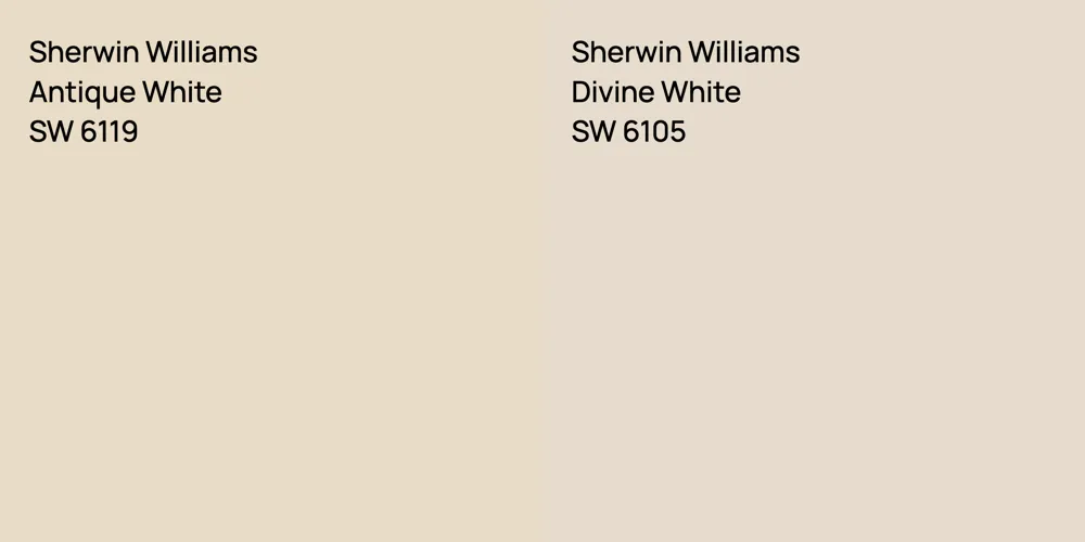 Sherwin Williams Antique White vs. Sherwin Williams Divine White