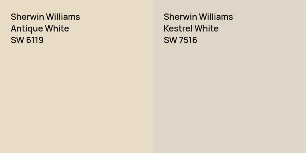 Sherwin Williams Antique White vs. Sherwin Williams Kestrel White